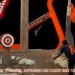 Fluorescent orange bars and fork